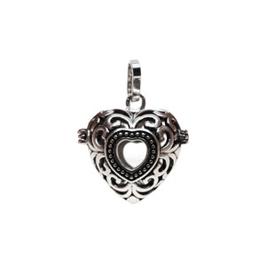 Heart Aromatherapy Locket 24mm x 30mm - Antique Silver Color (2/Pack)