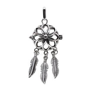 Flower Dream Catcher Aromatherapy Locket 20mm x 61mm - Antique Silver Color (2/Pack)