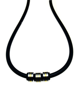Stainless Steel Rubber Necklace Gold