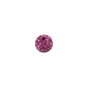 Pave Crystal Beads Fuschia 8MM - 6/pack
