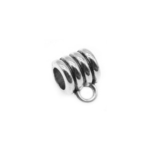 Pewter Quadruple Notch Spacer with Ring 8.2mm x 8.6mm x 11.9mm (30 Pcs)
