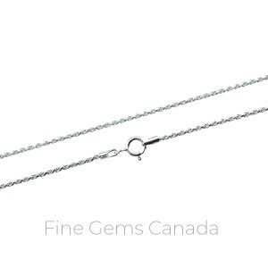 Sterling Silver 1.2mm Rope Chain 16" (Rhodium)