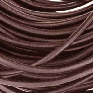 Leather RoundBrown 6.0mm - Sold by the yard