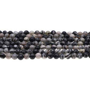 Black Line Jasper Round 6mm - Loose Beads