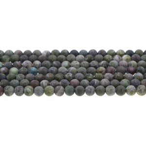Dragon Blood Stone Jasper Round Frosted 6mm - Loose Beads