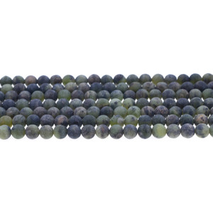 Dark Chrysoprase Australian Jade Round Frosted 6mm - Loose Beads