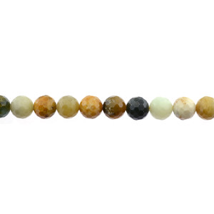 Fire New Jade Serpentine Round Faceted Diamond Cut 10mm - Loose Beads