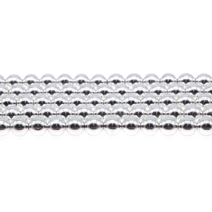 Silver Plated Hematite Round 8mm - Loose Beads