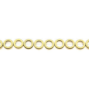 Golden Metallic Hematite Flat Donut 10mm x 10mm x 3mm - Loose Beads