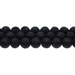 Black Lava Round 12mm - Loose Beads