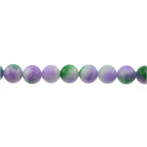 Multi-Colored Purple Green Jade Round 12mm - Loose Beads