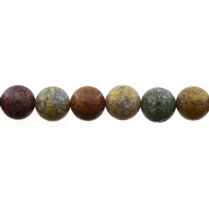 New Ocean Agate Jasper Round Frosted 12mm - Loose Beads