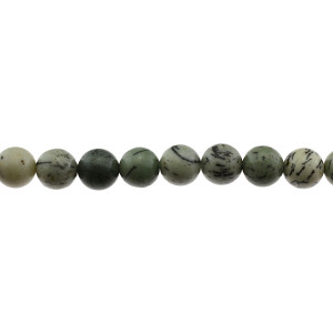 Pine Tree Dendritic Jasper Round 10mm - Loose Beads
