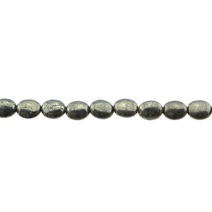 Pyrite Oval Puff 8mm x 10mm x 5mm - Loose Beads