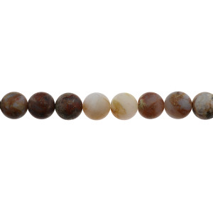 Red Blood Lace Agate Round Frosted 12mm - Loose Beads