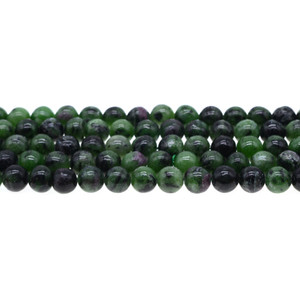 Ruby in Zoisite Anyolite Round 8mm - Loose Beads