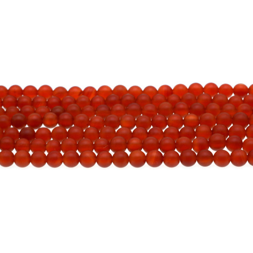 Carnelian - Red Round Frosted 6mm - Loose Beads