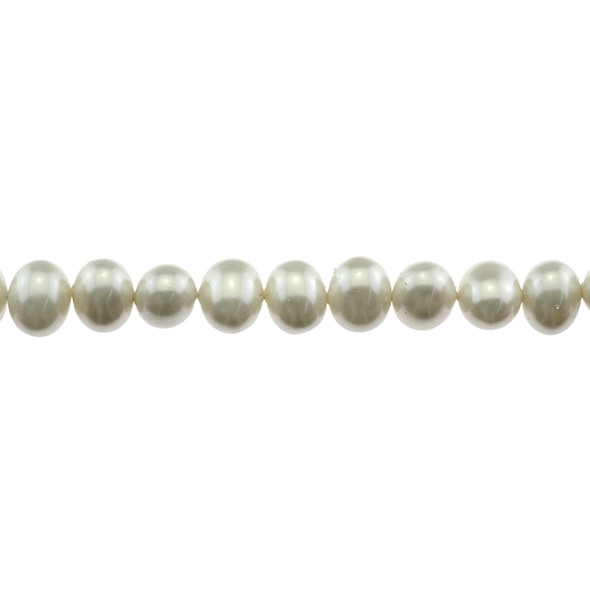 Shell Pearl South Sea White Oval Center Drilled 10mm x 12mm x 12mm