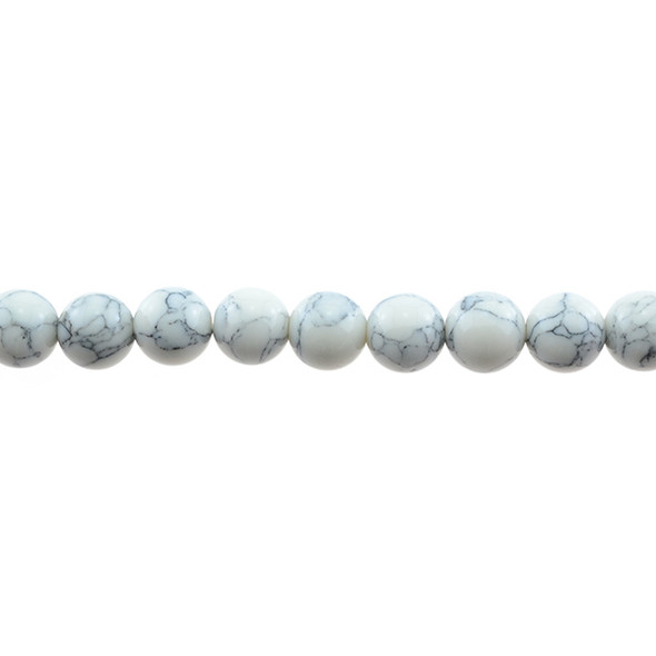 White Stabilized Turquoise Round 10mm - Loose Beads