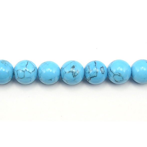 Blue Stabilized Turquoise Round 12mm - Loose Beads