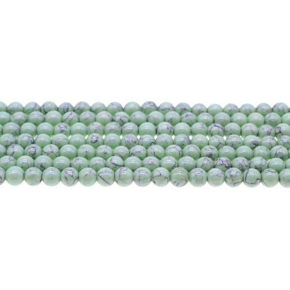 Lite Green Stabilized Turquoise Round 6mm - Loose Beads