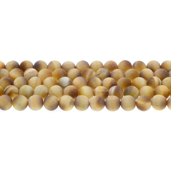 Golden Tiger Eye Round Frosted 8mm - Loose Beads