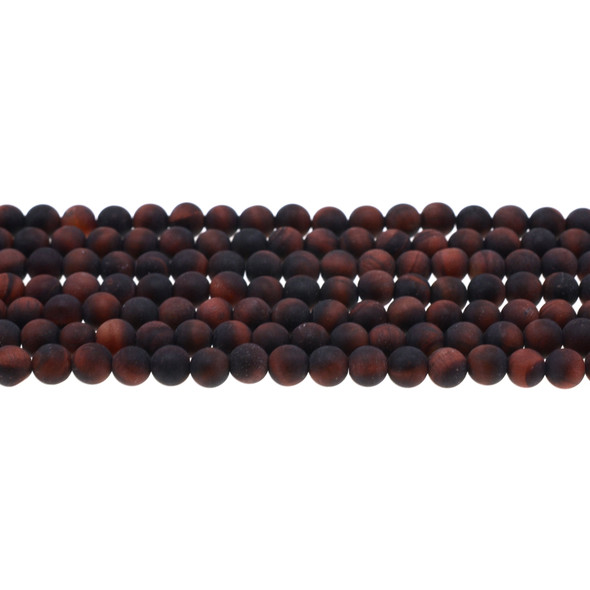 Red Tiger Eye Round Frosted 6mm - Loose Beads