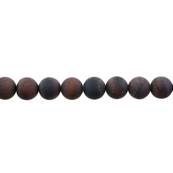 Red Tiger Eye Round Frosted 10mm - Loose Beads