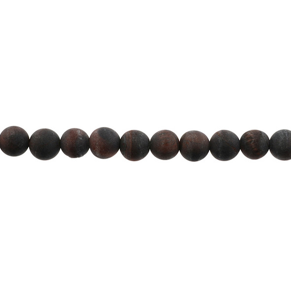Red Tiger Eye AB Round Frosted 10mm - Loose Beads