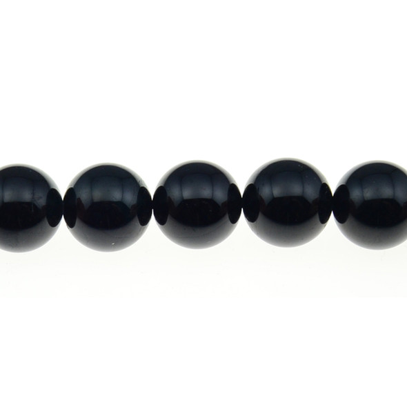 Black Tourmaline Round 16mm - Loose Beads