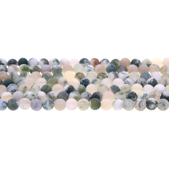 Tree Agate Round Frosted 6mm - Loose Beads