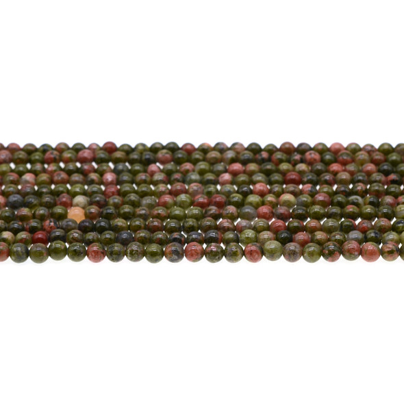 Unakite Round 4mm - Loose Beads