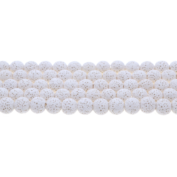 White Volcanic Lava Rock Round 8mm - Loose Beads