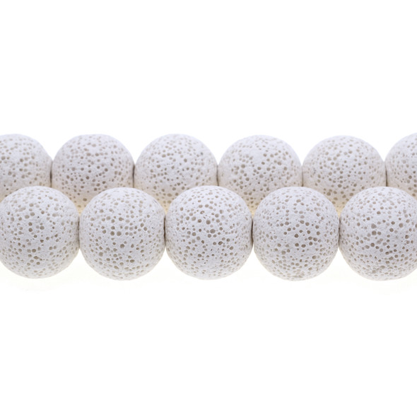 White Volcanic Lava Rock Round 20mm - Loose Beads