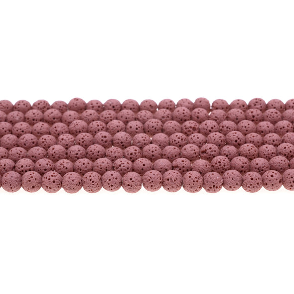 Rose Volcanic Lava Rock Round 6mm - Loose Beads