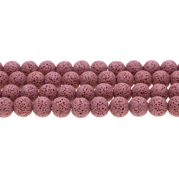 Rose Volcanic Lava Rock Round 10mm - Loose Beads