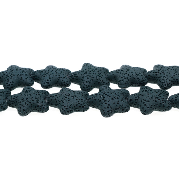 Blue Zircon Volcanic Lava Rock Starfish 20mm x 20mm x 8mm - Loose Beads