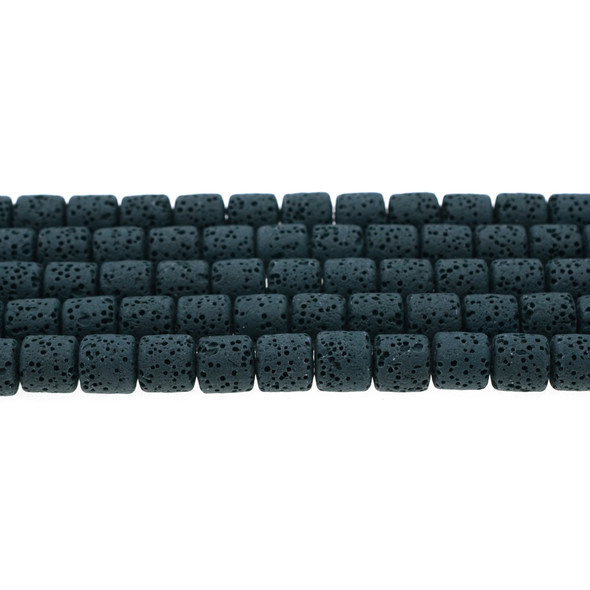 Blue Zircon Volcanic Lava Rock Tube 8mm x 8mm x 8mm - Loose Beads
