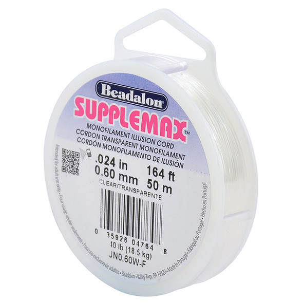 SuppleMax Illusion Cord, 0.60 mm (.024 in), Clear, 50 m (164 ft)