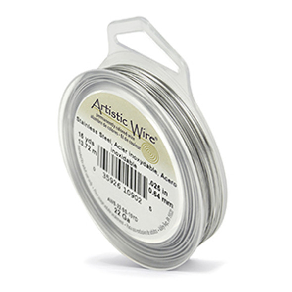 Artistic Wire, 22 Gauge (.64 mm), Stainless Steel, 15 yd (13.7 m)