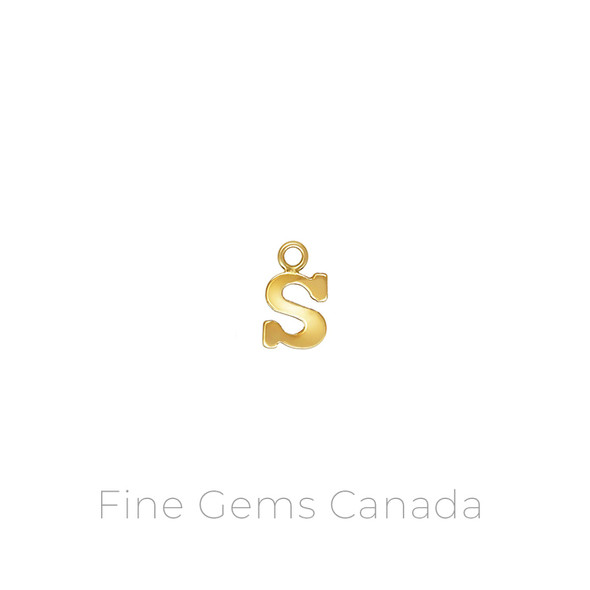 14K Gold Filled - S Letter Charm (8.0mm x 0.5mm Thick) - 2/pack