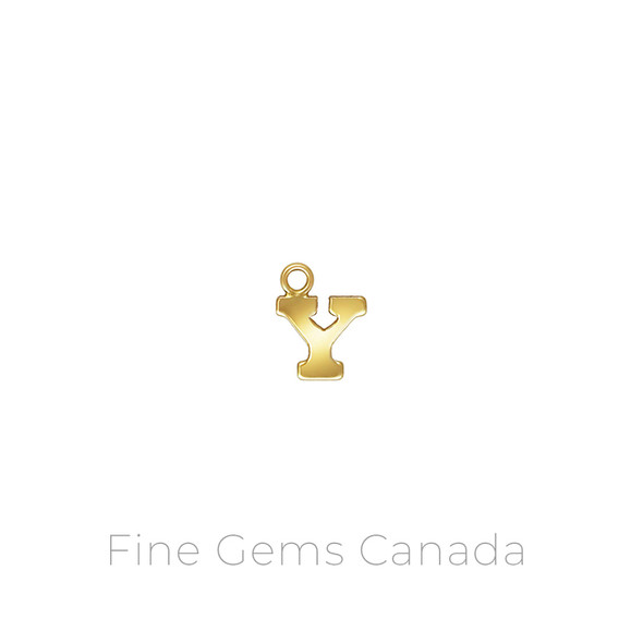 14K Gold Filled - Y Letter Charm (8.0mm x 0.5mm Thick) - 2/pack