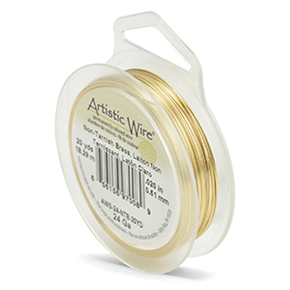 Artistic Wire, 24 Gauge (.51 mm), Tarnish Resistant Brass, 20 yd (18.2 m)