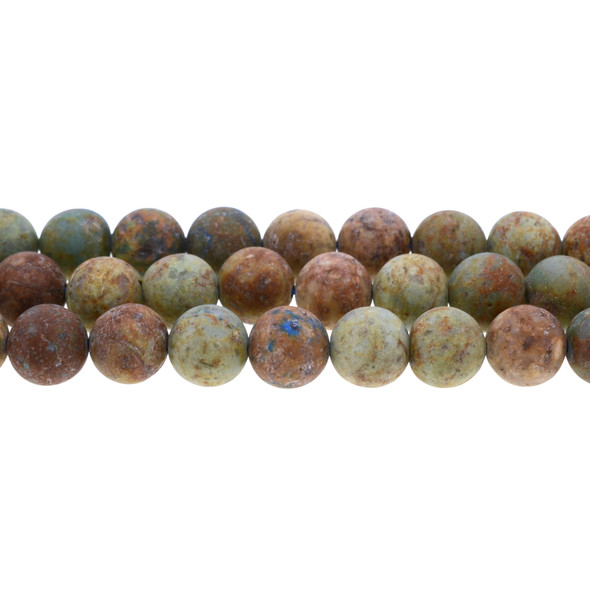 Brown Chrysocolla Round Frosted 12mm - Loose Beads