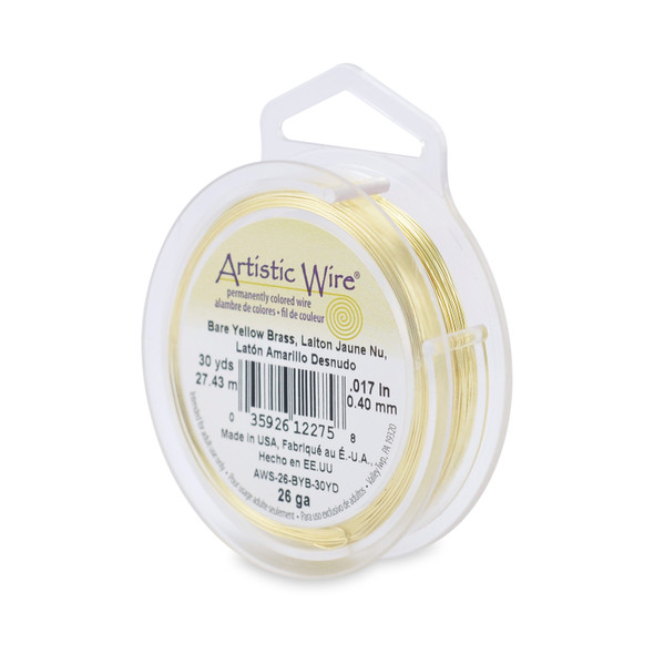 Artistic Wire, 26 Gauge (.41 mm), Bare Yellow Brass, 30 yd (27.4 m)