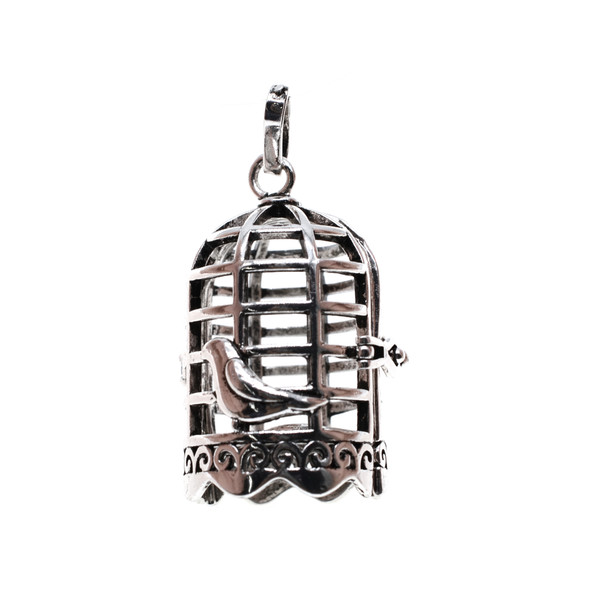 Bird Cage Aromatherapy Locket 21mm x 46mm - Antique Silver Color (2/Pack)