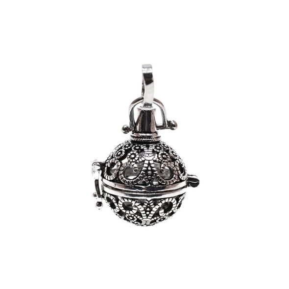 Pattern Aromatherapy Locket 19.5mm x 43mm - Antique Silver Color (2/Pack)