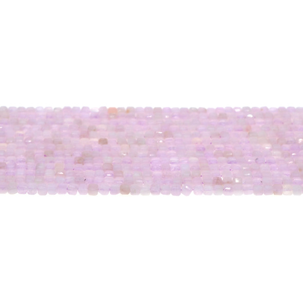 Kunzite Cube Edge Faceted Diamond Cut 3mm - Loose Beads