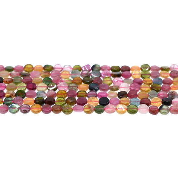 Multicolor Tourmaline AAA Coin Flat Irregular 5x5x2mm - Loose Beads
