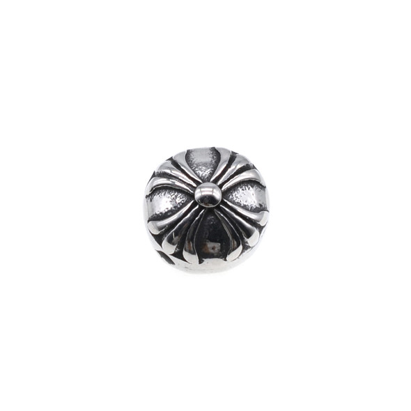 Stainless Steel Cast - Chrome Hearts Coin Puff Bead 10.6x8mm (Pack of 2)